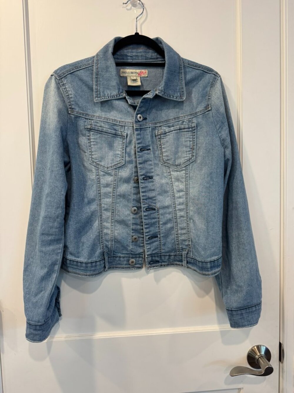 Vintage Paris Blues Light Wash Denim Jean Jacket - Women's Large